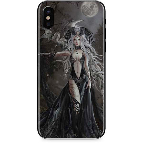Gothic Princess with Silver Dragon by Nene Thomas iPhone X Skin