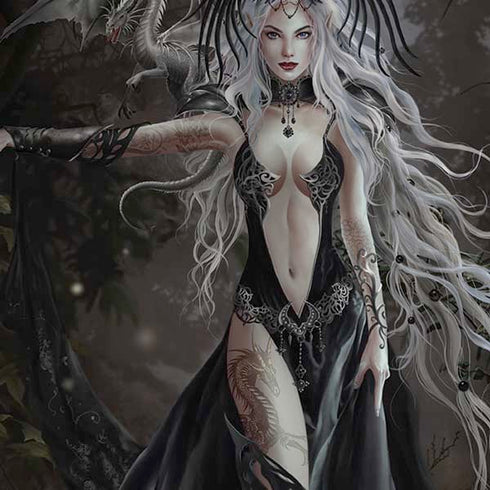 Gothic Princess with Silver Dragon by Nene Thomas iPhone XS Max Skin