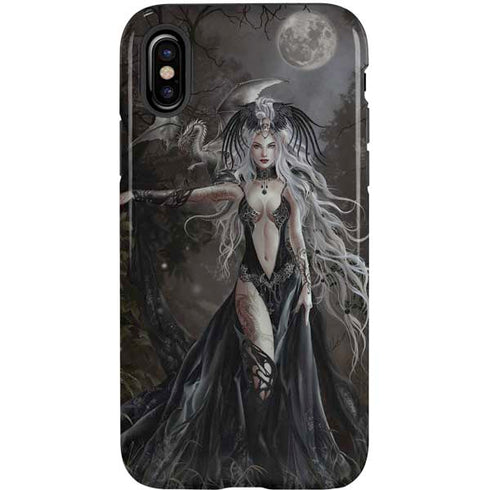 Gothic Princess with Silver Dragon by Nene Thomas iPhone XS Pro Case