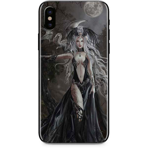 Gothic Princess with Silver Dragon by Nene Thomas iPhone XS Skin