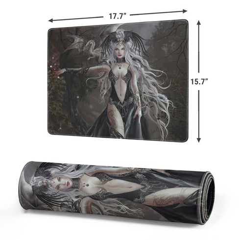 Gothic Princess with Silver Dragon by Nene Thomas Gaming Mouse Pad