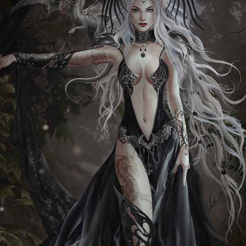 Gothic Princess with Silver Dragon by Nene Thomas Moto G6 Skin