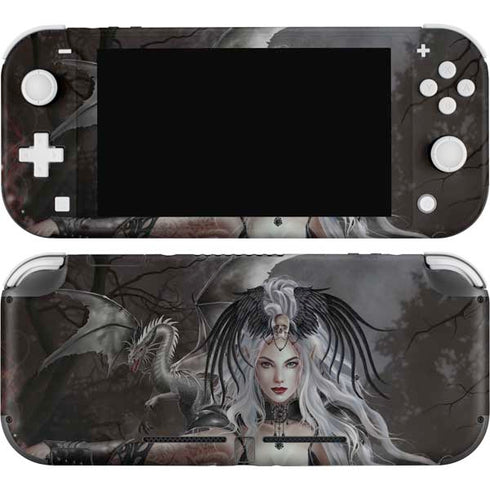 Gothic Princess with Silver Dragon by Nene Thomas Nintendo Switch Lite Skin
