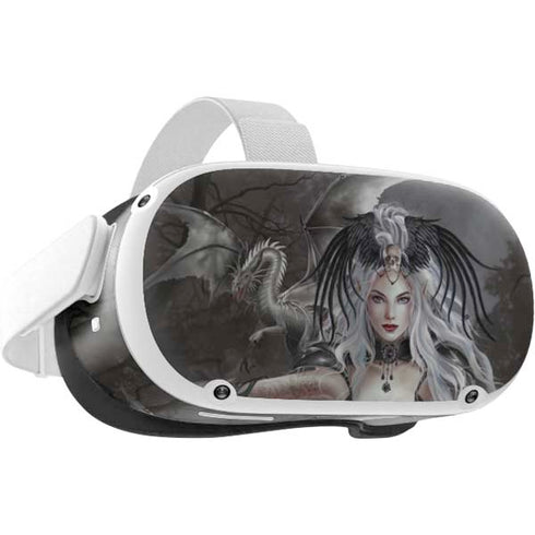 Gothic Princess with Silver Dragon by Nene Thomas Oculus Quest 2 Skin