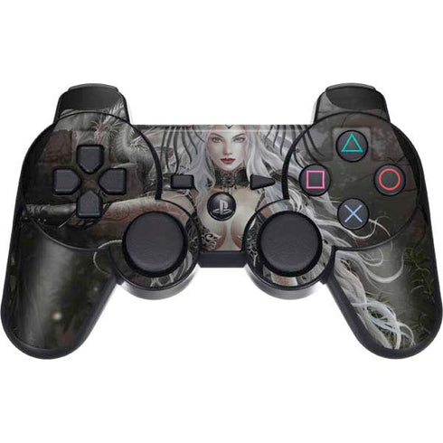 Gothic Princess with Silver Dragon by Nene Thomas PS3 Dual Shock wireless controller Skin