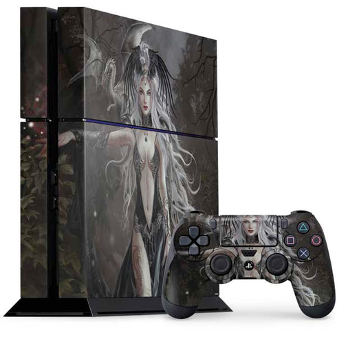 Gothic Princess with Silver Dragon by Nene Thomas PS4 Console and Controller Bundle Skin
