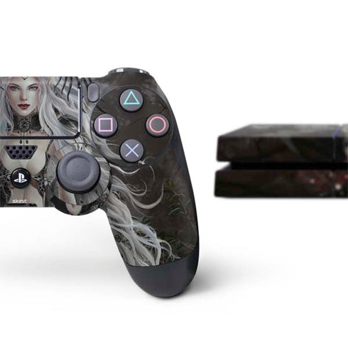 Gothic Princess with Silver Dragon by Nene Thomas PS4 Console and Controller Bundle Skin