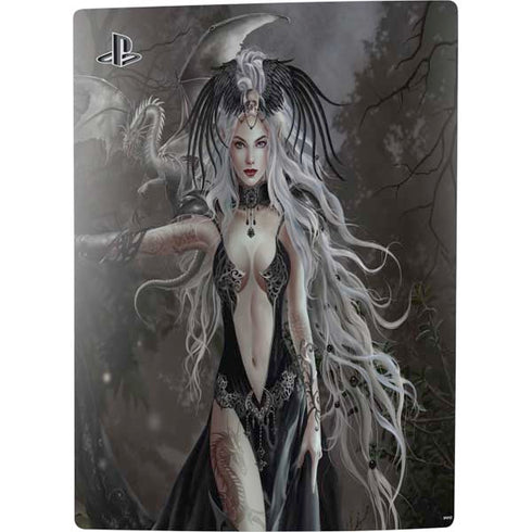 Gothic Princess with Silver Dragon by Nene Thomas PS5 Console Skin