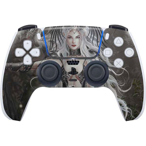 Gothic Princess with Silver Dragon by Nene Thomas PS5 Controller Skin