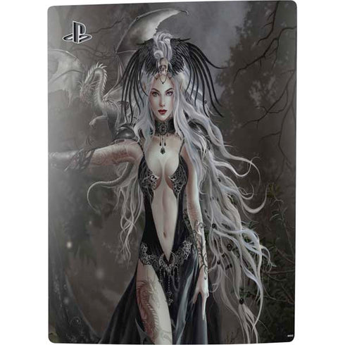 Gothic Princess with Silver Dragon by Nene Thomas PS5 Digital Edition Console Skin