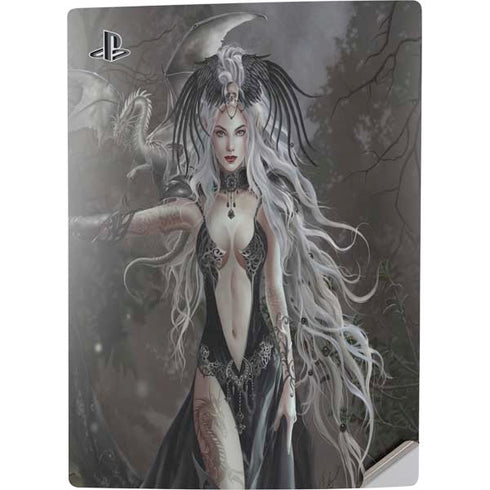 Gothic Princess with Silver Dragon by Nene Thomas PS5 Digital Edition Console Skin