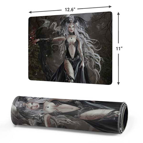 Gothic Princess with Silver Dragon by Nene Thomas Gaming Mouse Pad