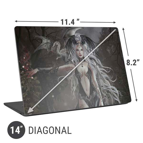 Gothic Princess with Silver Dragon by Nene Thomas Universal Laptop 14in (11.4 x 8.2in) Skin