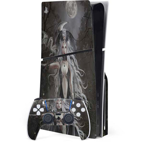 Gothic Princess with Silver Dragon by Nene Thomas PS5 Slim Disk Bundle Skin