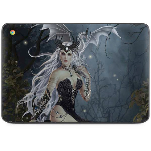 Gothic Queen with Silver Dragon by Nene Thomas HP Chromebook Skin