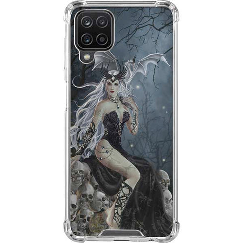 Gothic Queen with Silver Dragon by Nene Thomas Galaxy A12 Clear Case