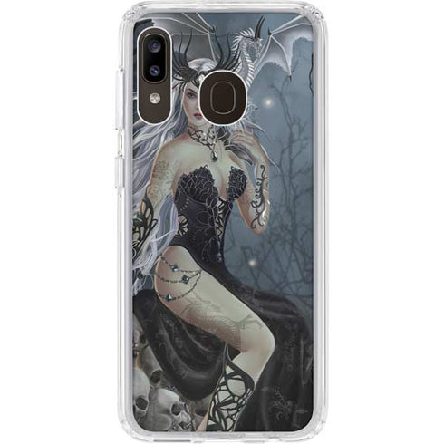 Gothic Queen with Silver Dragon by Nene Thomas Galaxy A20 Clear Case