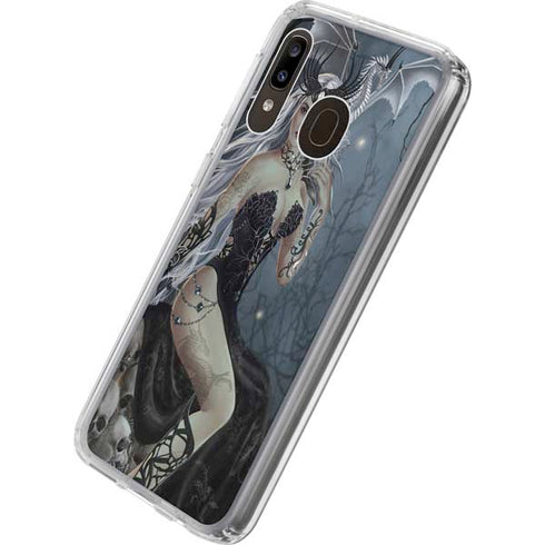 Gothic Queen with Silver Dragon by Nene Thomas Galaxy A20 Clear Case