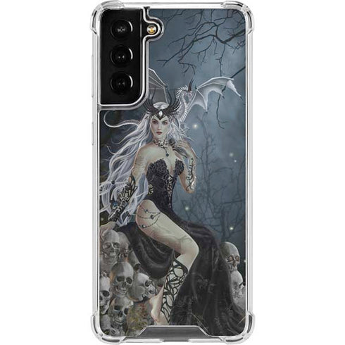 Gothic Queen with Silver Dragon by Nene Thomas Galaxy S21 FE Clear Case