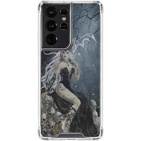 Gothic Queen with Silver Dragon by Nene Thomas Galaxy S21 Ultra 5G Clear Case