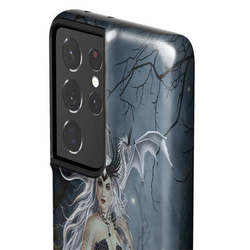 Gothic Queen with Silver Dragon by Nene Thomas Galaxy S21 Ultra 5G Pro Case