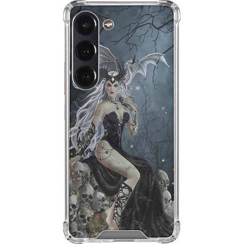 Gothic Queen with Silver Dragon by Nene Thomas Galaxy S23 Clear Case