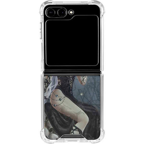 Gothic Queen with Silver Dragon by Nene Thomas Galaxy Z Flip5 5G Clear Case