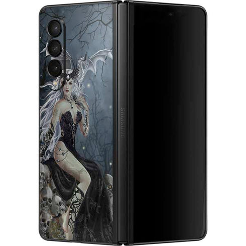 Gothic Queen with Silver Dragon by Nene Thomas Galaxy Z Fold3 5G Skin