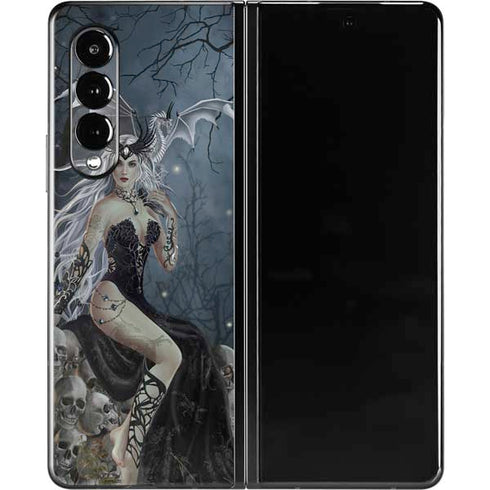 Gothic Queen with Silver Dragon by Nene Thomas Galaxy Z Fold3 5G Skin