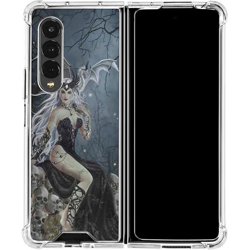 Gothic Queen with Silver Dragon by Nene Thomas Galaxy Z Fold4 5G Clear Case