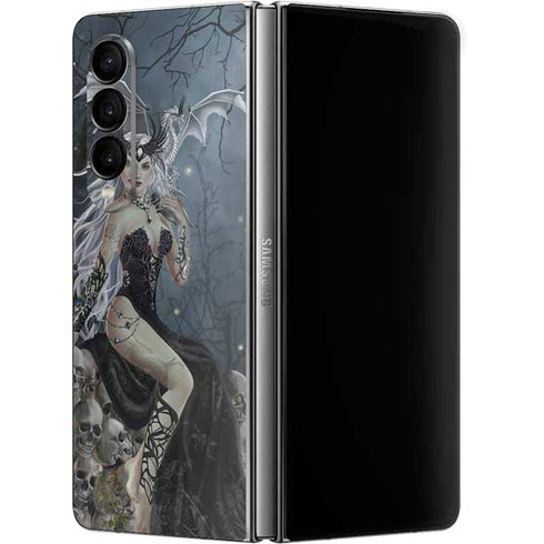 Gothic Queen with Silver Dragon by Nene Thomas Galaxy Z Fold4 5G Skin