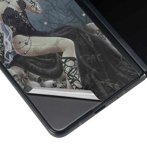 Gothic Queen with Silver Dragon by Nene Thomas Galaxy Z Fold4 5G Skin