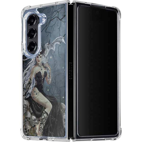 Gothic Queen with Silver Dragon by Nene Thomas Galaxy Z Fold5 5G Clear Case