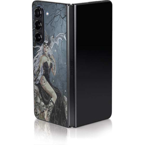 Gothic Queen with Silver Dragon by Nene Thomas Galaxy Z Fold5 5G Skin