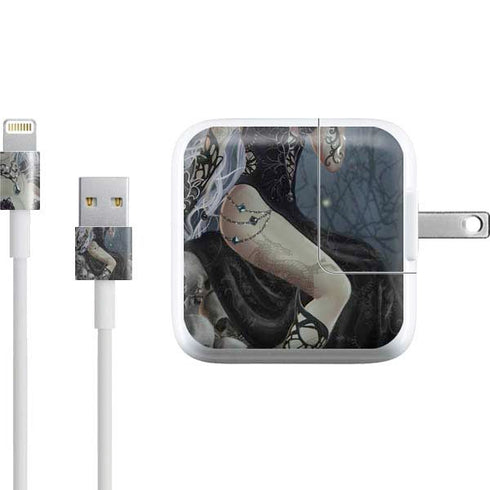 Gothic Queen with Silver Dragon by Nene Thomas iPad Charger (10W USB) Skin