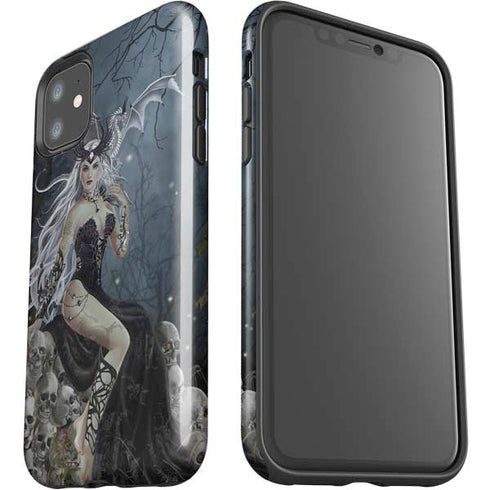 Gothic Queen with Silver Dragon by Nene Thomas iPhone 11 Impact Case