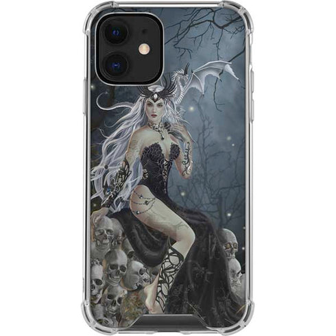 Gothic Queen with Silver Dragon by Nene Thomas iPhone 12 Clear Case