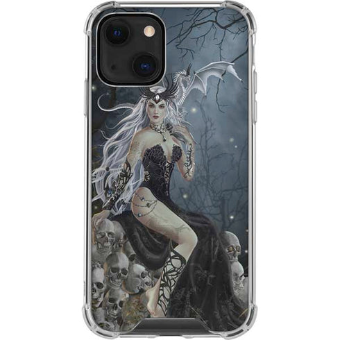 Gothic Queen with Silver Dragon by Nene Thomas iPhone 13 Mini Clear Case