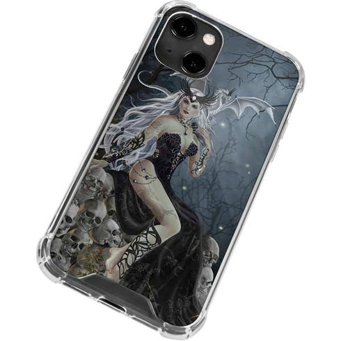 Gothic Queen with Silver Dragon by Nene Thomas iPhone 14 Clear Case