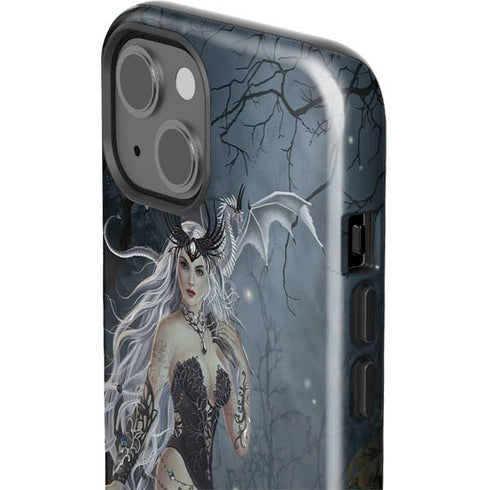 Gothic Queen with Silver Dragon by Nene Thomas iPhone 15 Plus Impact Case