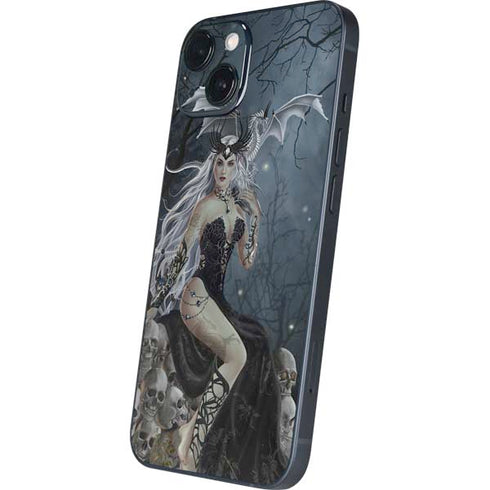 Gothic Queen with Silver Dragon by Nene Thomas iPhone 15 Plus Skin