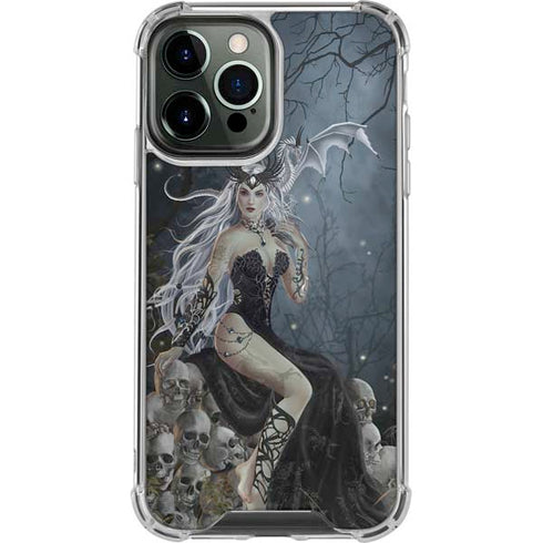 Gothic Queen with Silver Dragon by Nene Thomas iPhone 15 Pro Max Clear Case
