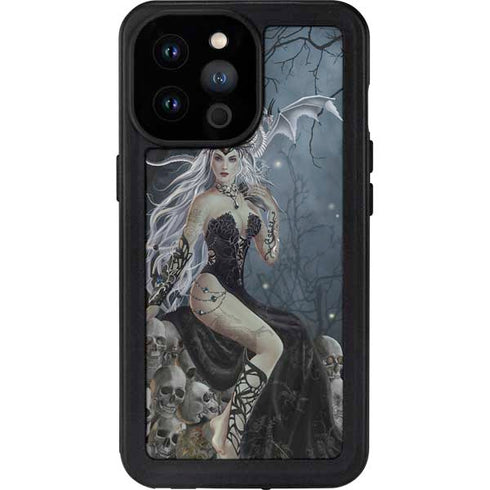 Gothic Queen with Silver Dragon by Nene Thomas iPhone 14 Pro Max Waterproof Case