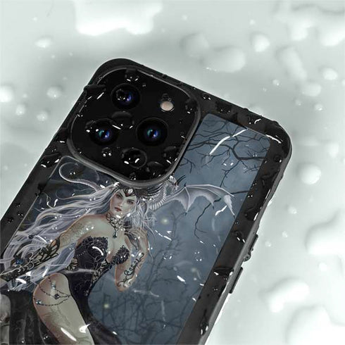 Gothic Queen with Silver Dragon by Nene Thomas iPhone 14 Pro Max Waterproof Case
