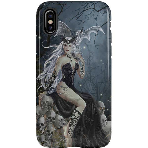 Gothic Queen with Silver Dragon by Nene Thomas iPhone X Pro Case