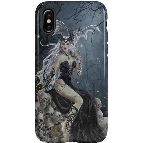 Gothic Queen with Silver Dragon by Nene Thomas iPhone XS Pro Case