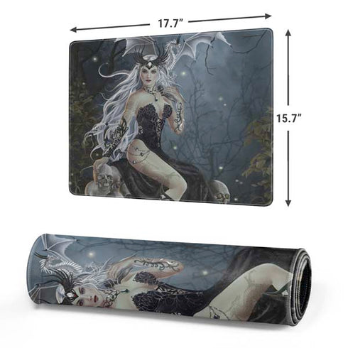 Gothic Queen with Silver Dragon by Nene Thomas Gaming Mouse Pad