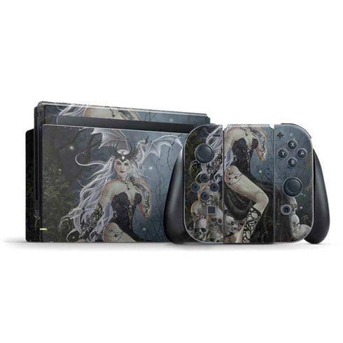 Gothic Queen with Silver Dragon by Nene Thomas Nintendo Switch Bundle Skin
