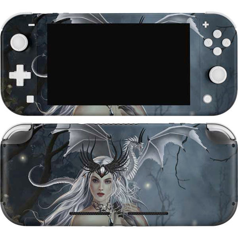 Gothic Queen with Silver Dragon by Nene Thomas Nintendo Switch Lite Skin