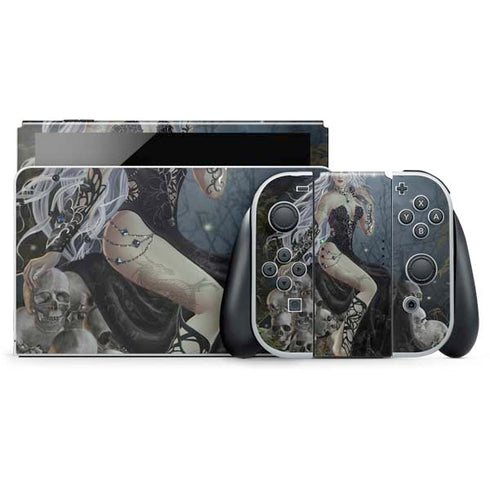 Gothic Queen with Silver Dragon by Nene Thomas Nintendo Switch OLED (2021) Skin